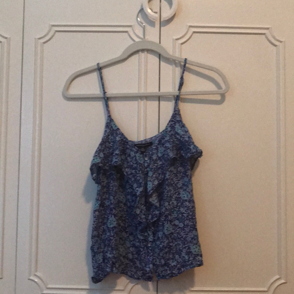 Blue floral tank top